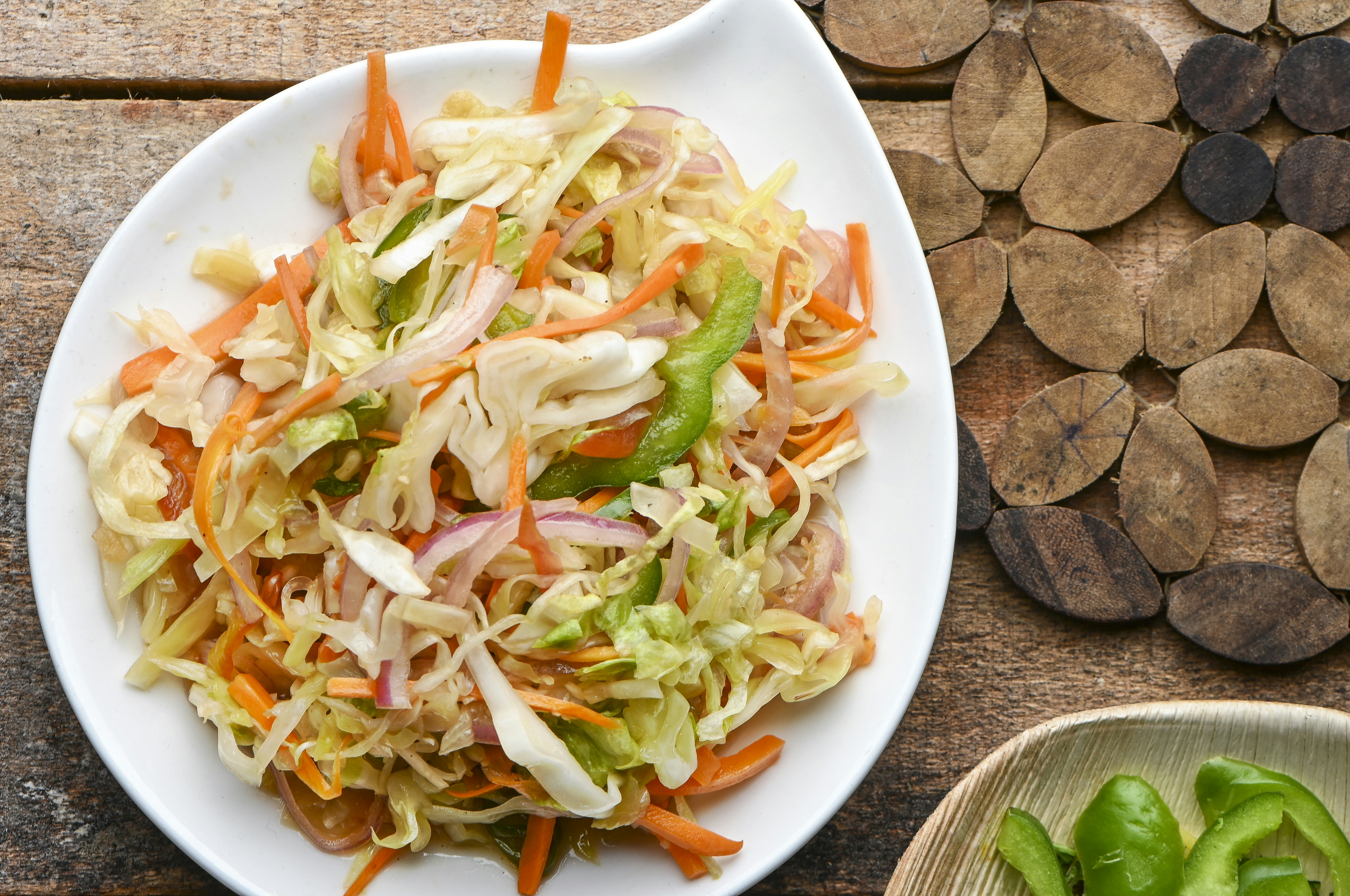 pickled slaw with shredded cabbage and carrots