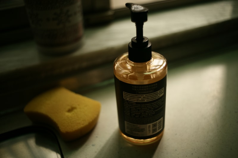Dish soap and sponge