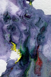green white and red abstract painting