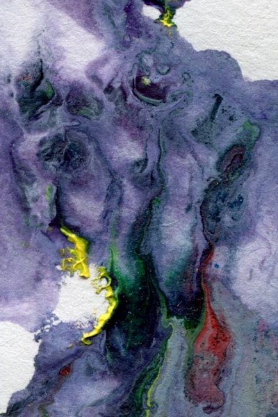 green white and red abstract painting