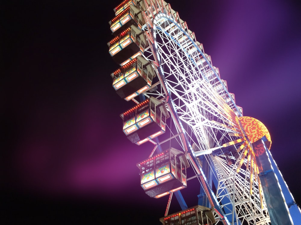 white ferris wheel during night time