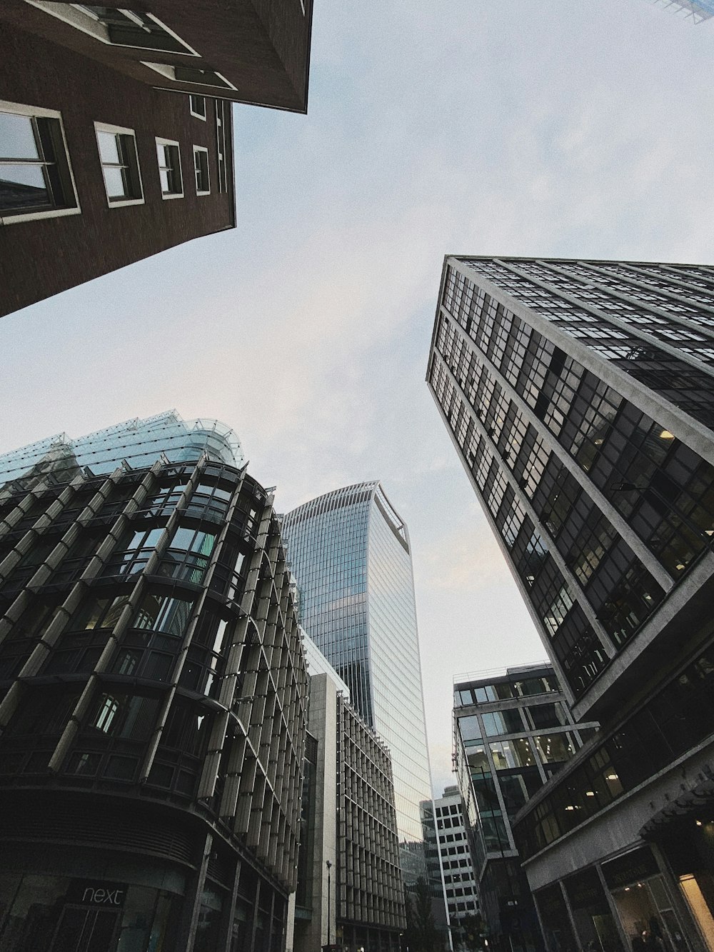 low angle photography of high rise building