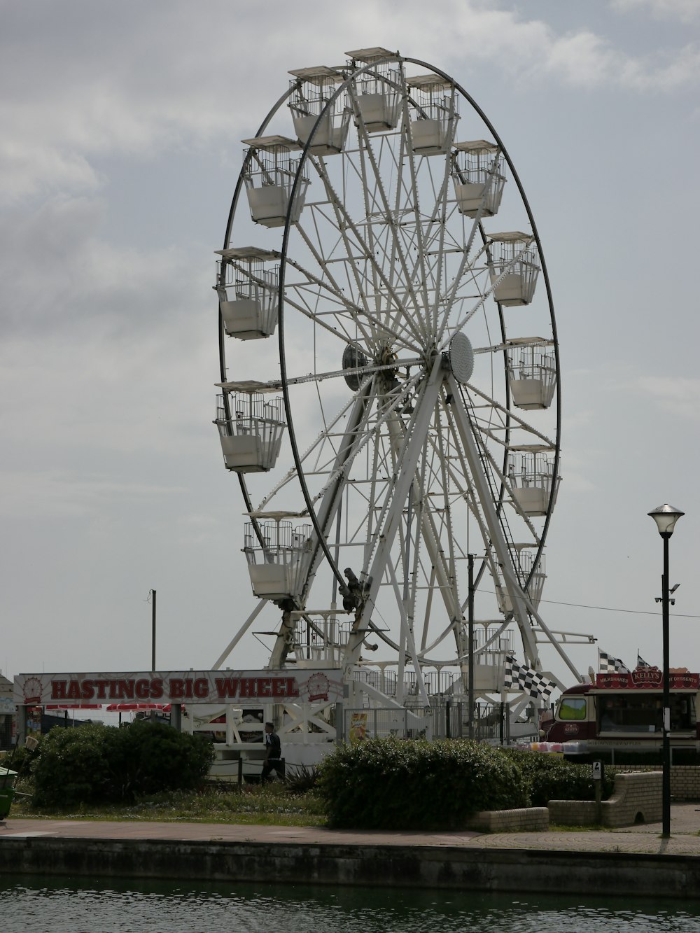 white ferris wheel under cloudy sky during daytime