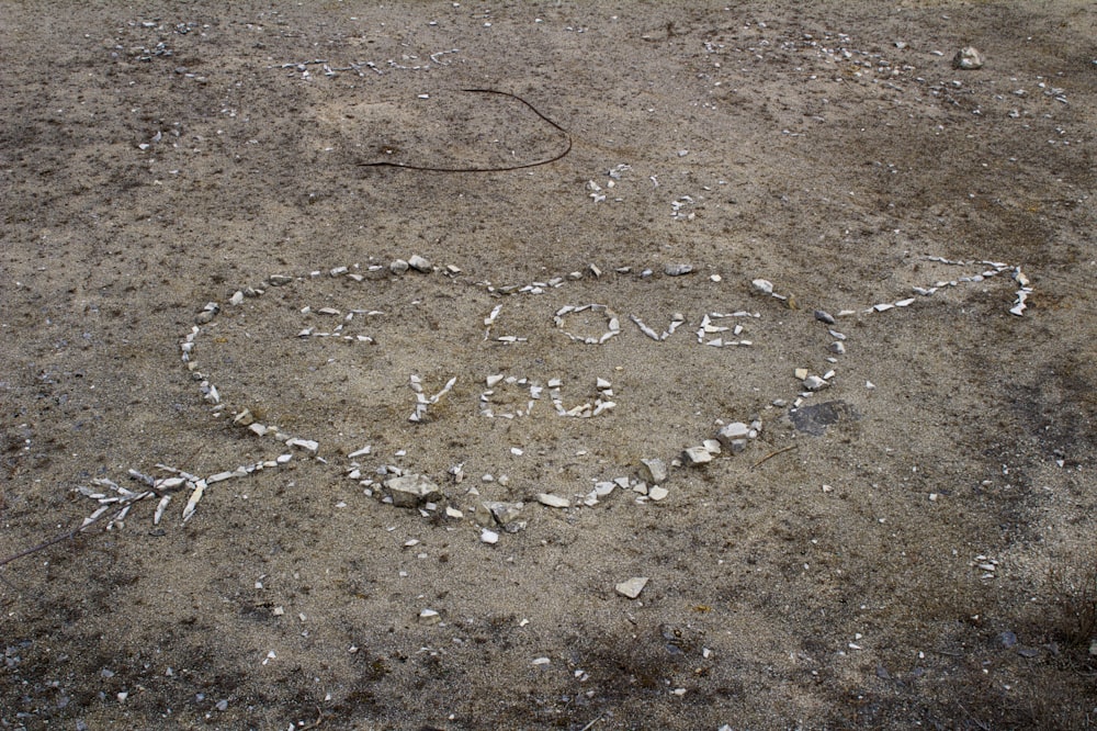 white heart on brown soil