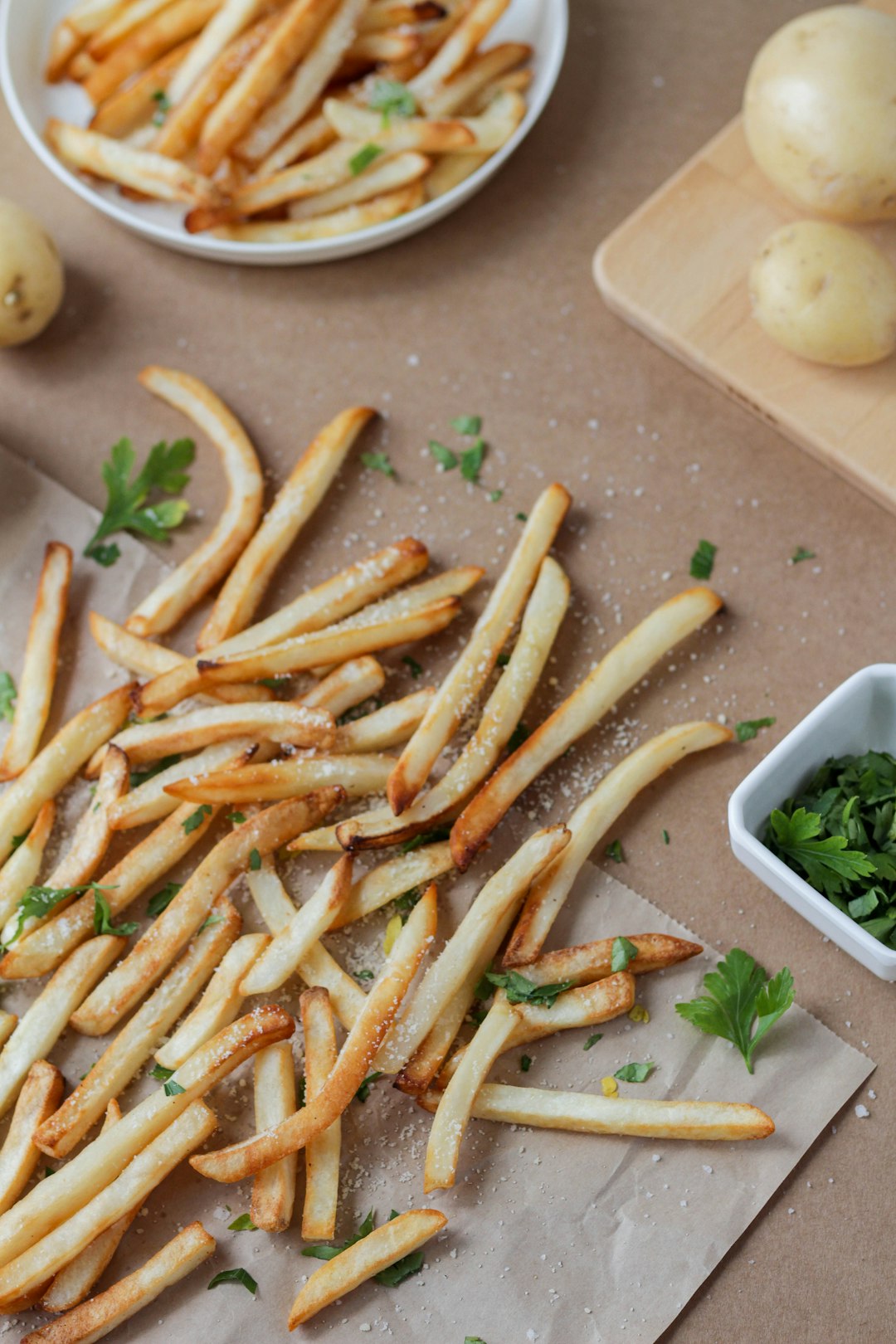 fried fries on white ceramic plate