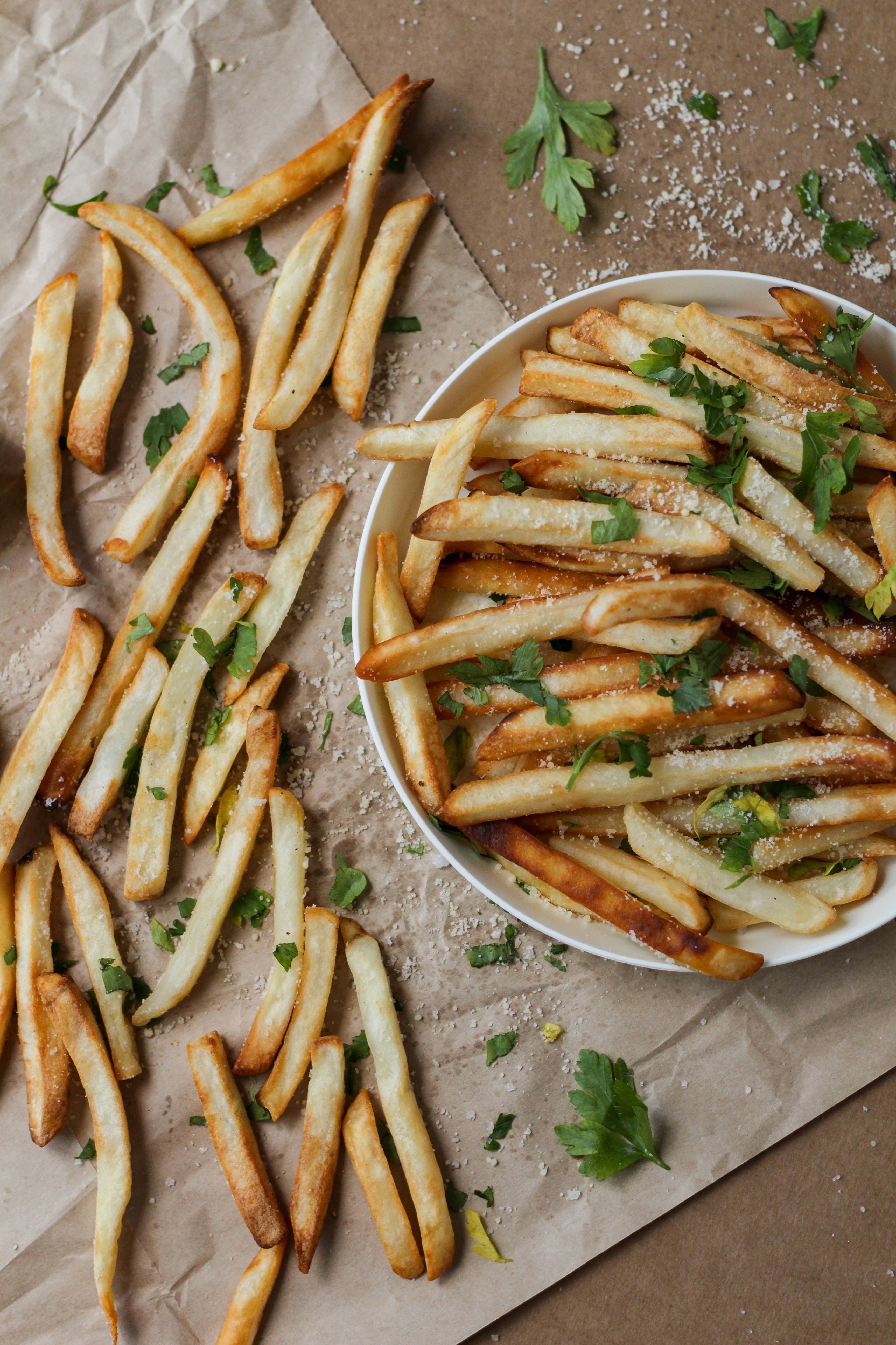french fries on white ceramic plate