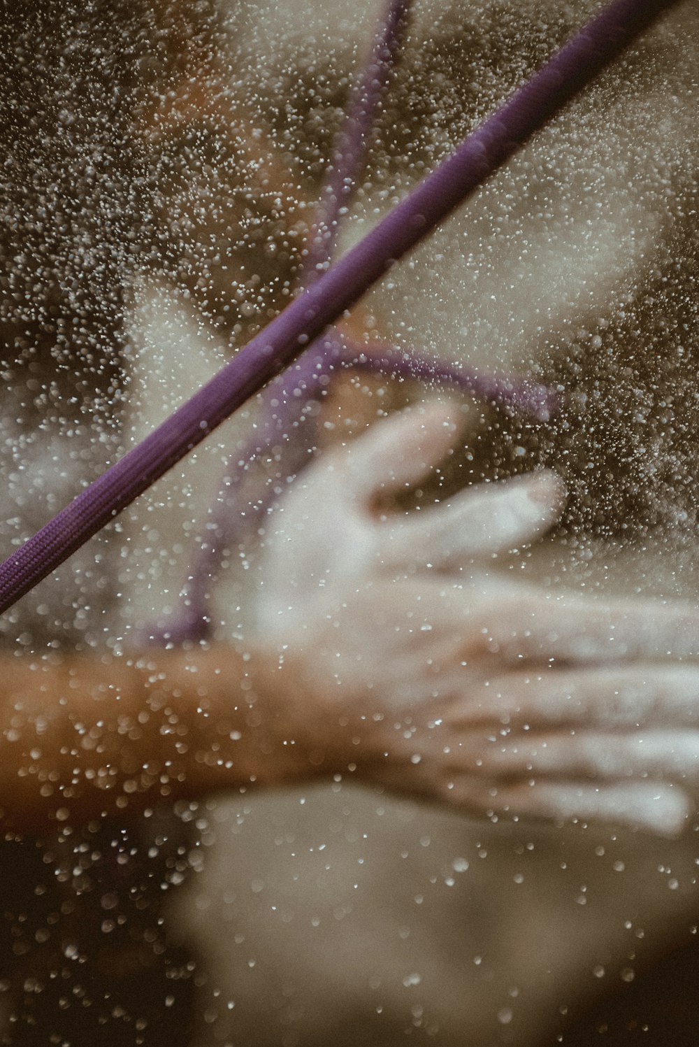 persons hand on glass