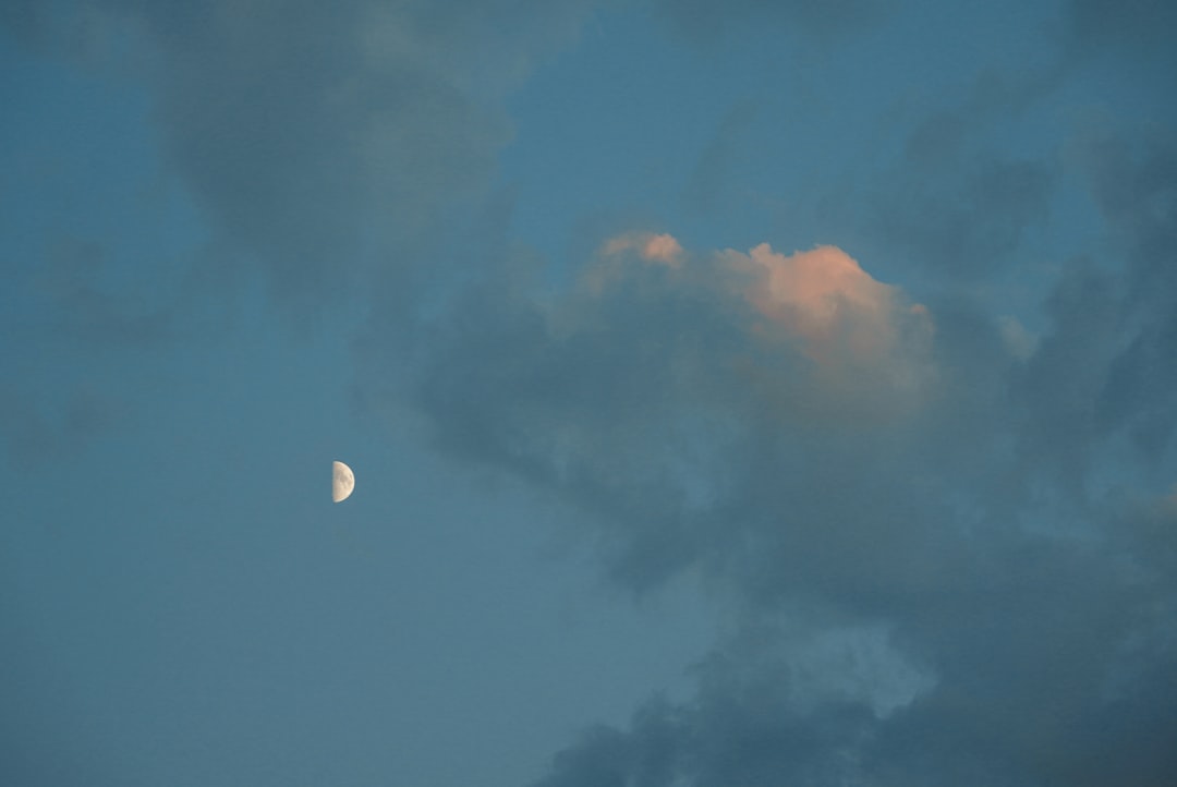 full moon in blue sky