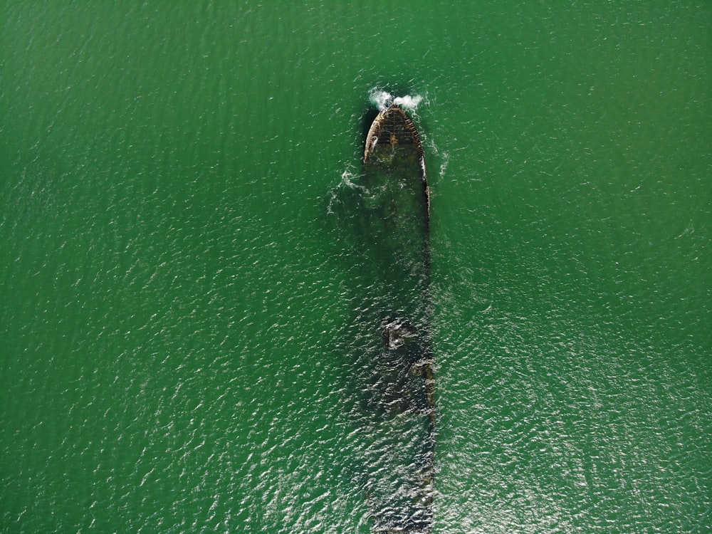 Luftaufnahme des Bootes auf See während des Tages
