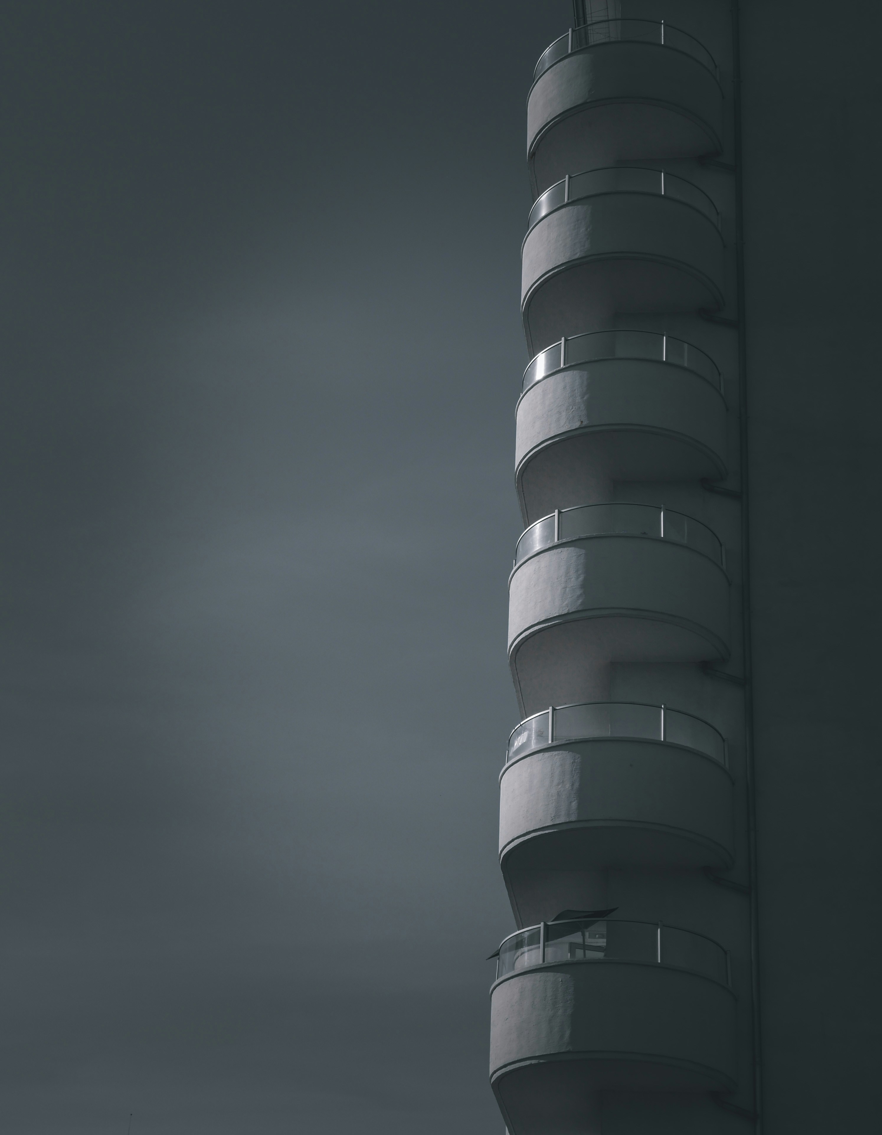grayscale photo of concrete building