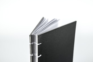 black and white book page