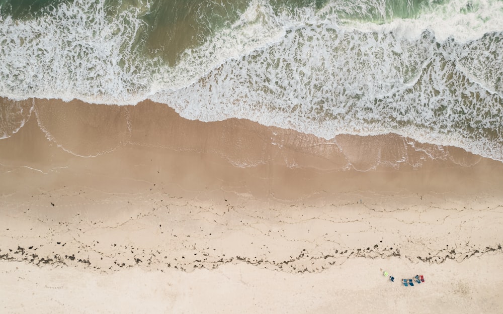 aerial view of ocean waves