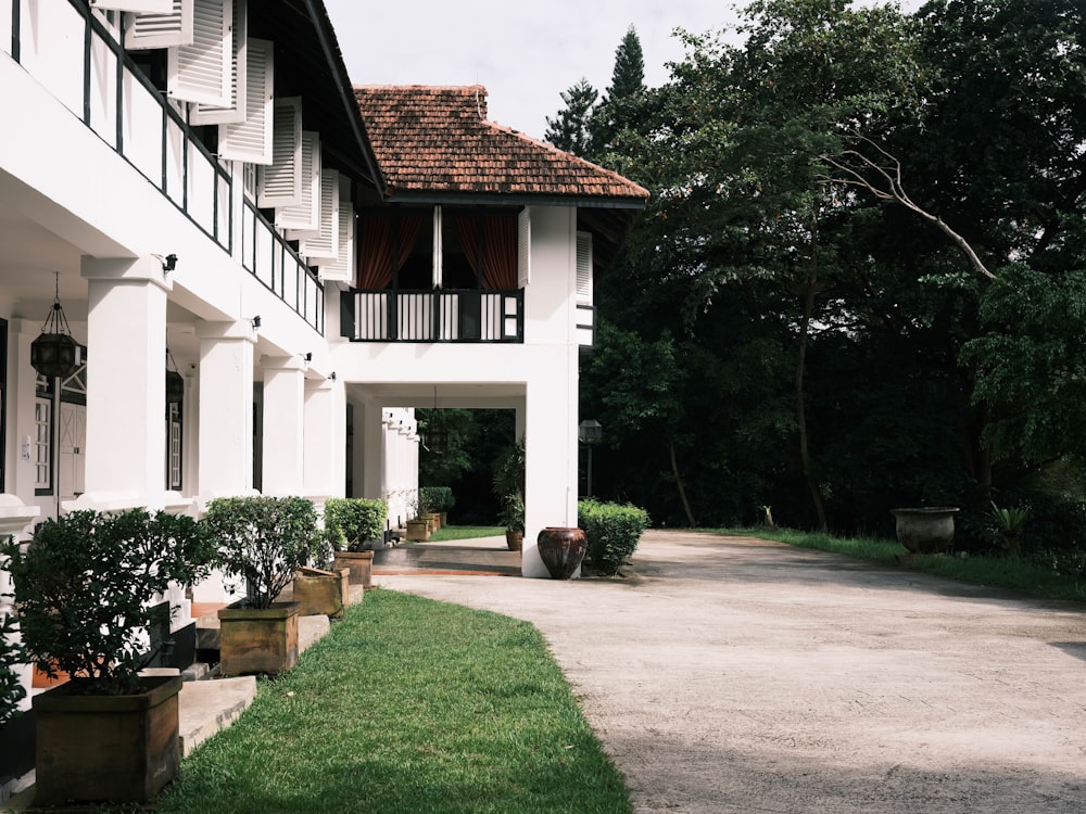 white and brown concrete house