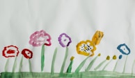 pink yellow and green flower decors