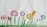 A colorful, playful painting of abstract flowers with varied shapes and colors. The flowers are painted in shades of red, pink, purple, yellow, and blue with green stems on a white background.