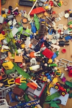 lego blocks on brown wooden table