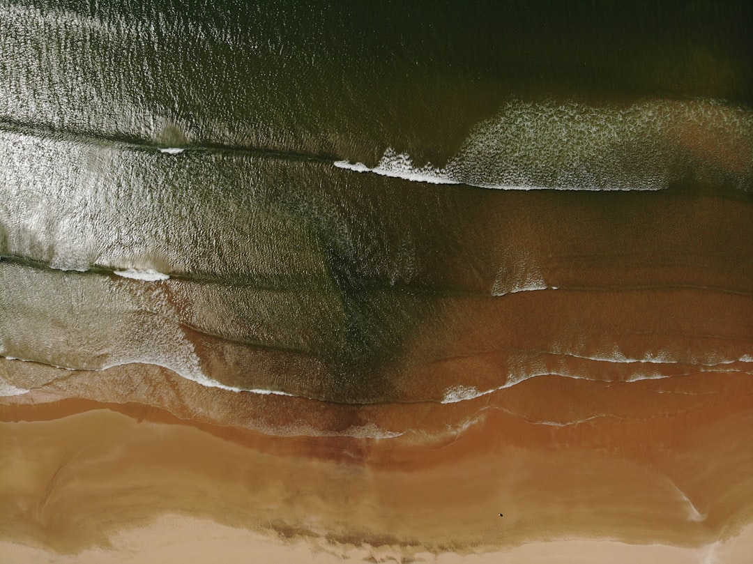 aerial view of ocean waves