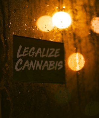 legalize cannabis in shop window