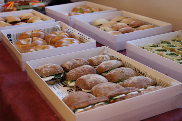 brown round bread on white box