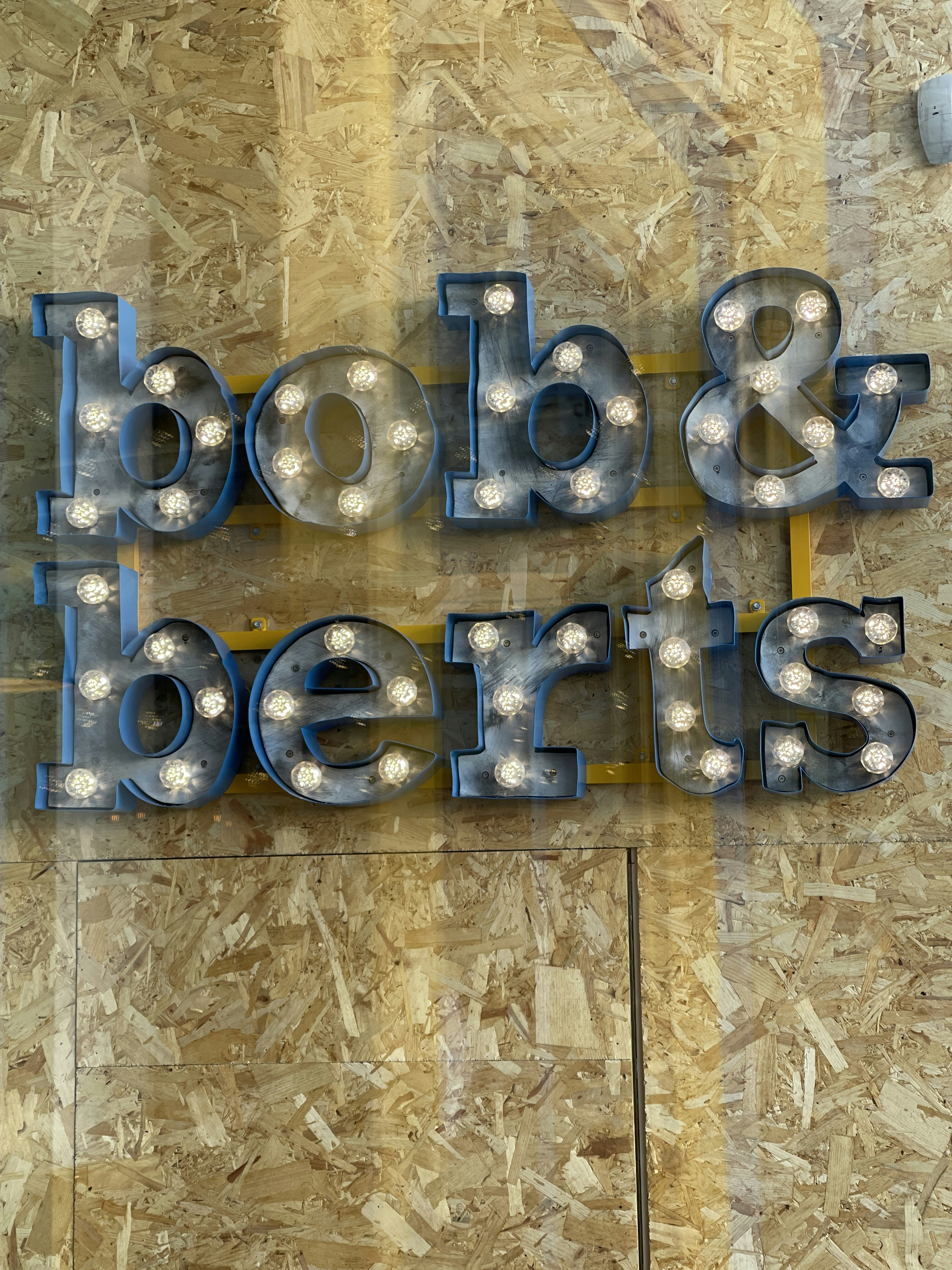 blue and silver letter p wall decor