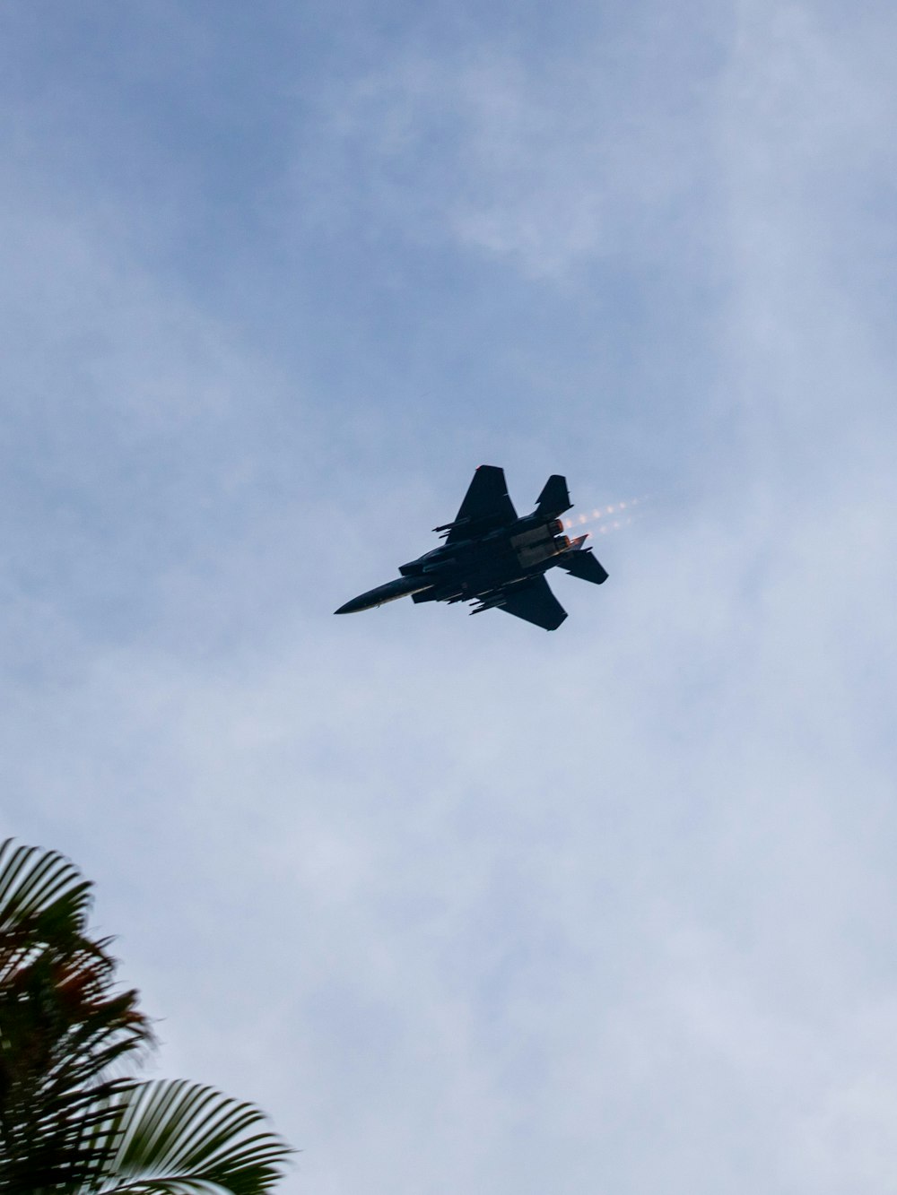 black jet plane flying in the sky