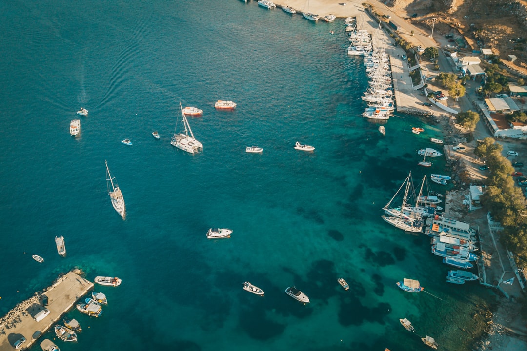 aerial view of boats on sea during daytime