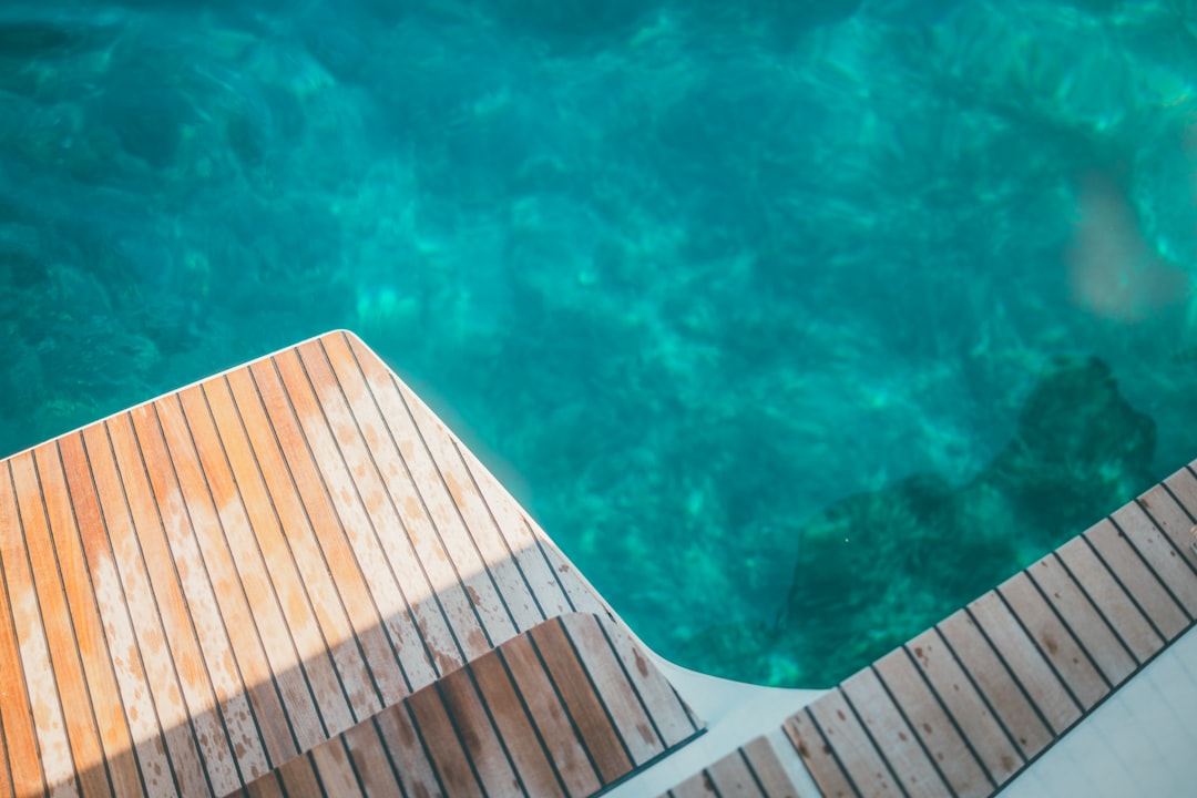 brown wooden dock on blue water