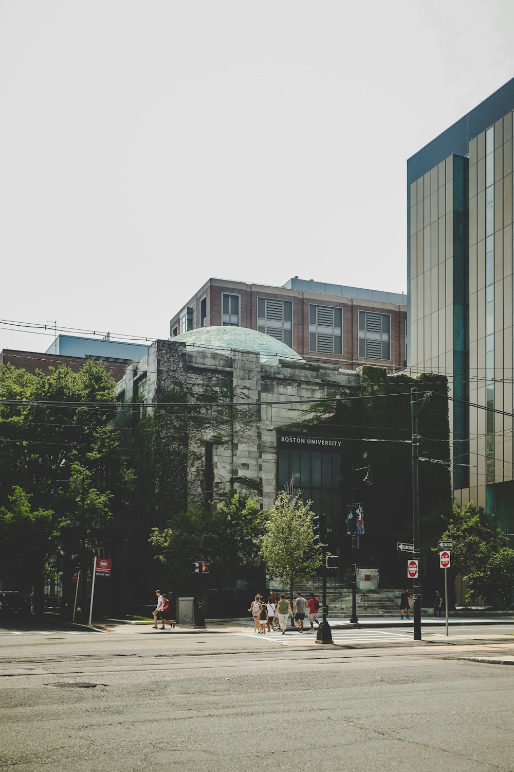 people walking near green trees and building during daytime