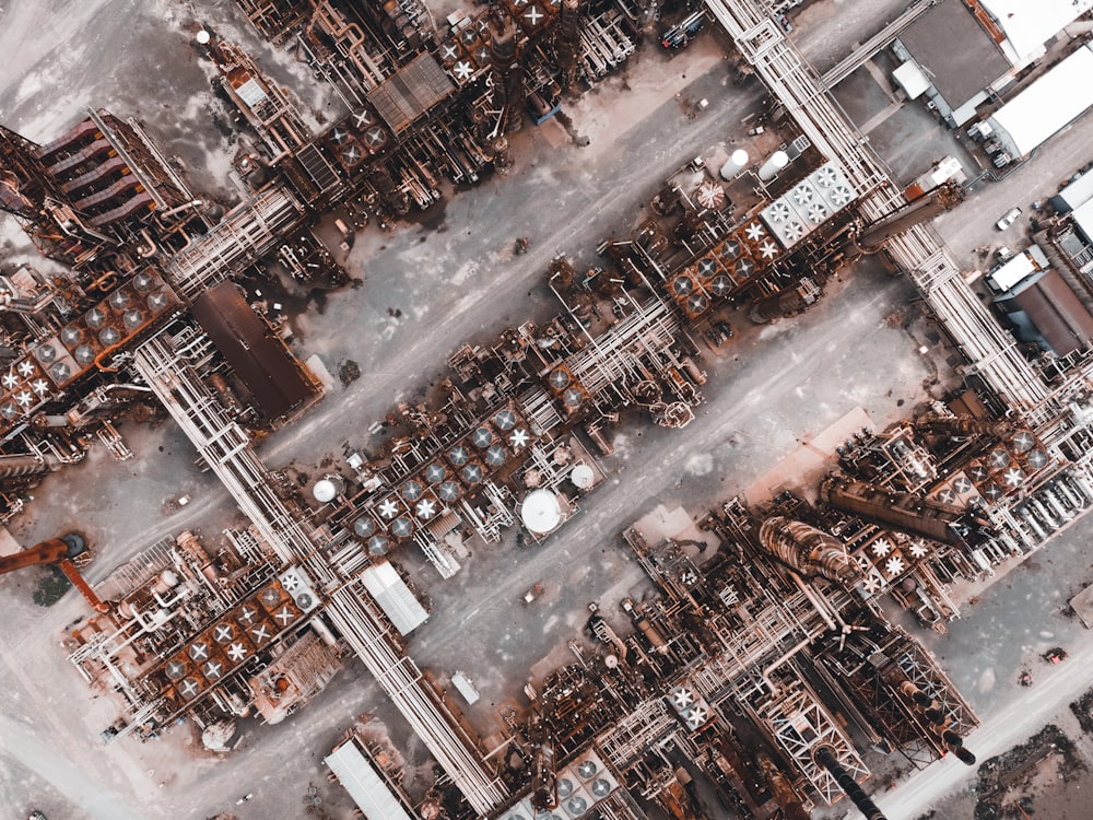 aerial view of city buildings during night time