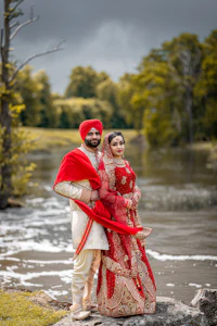 Couple photographed at a destination wedding