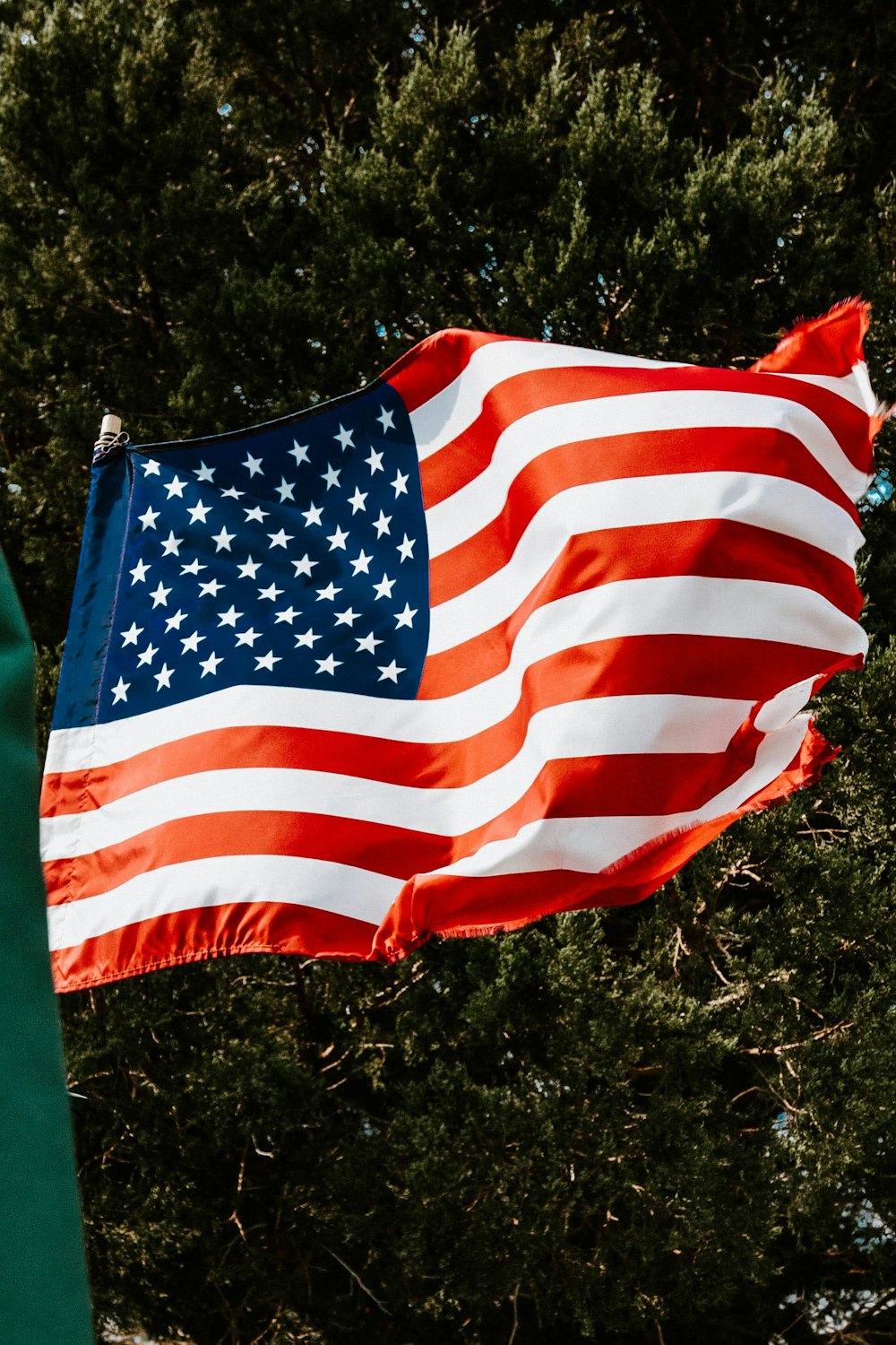 us a flag on green grass