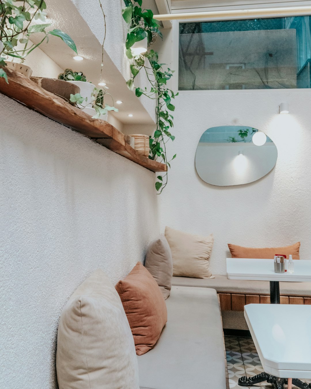 white ceramic sink beside brown wooden table