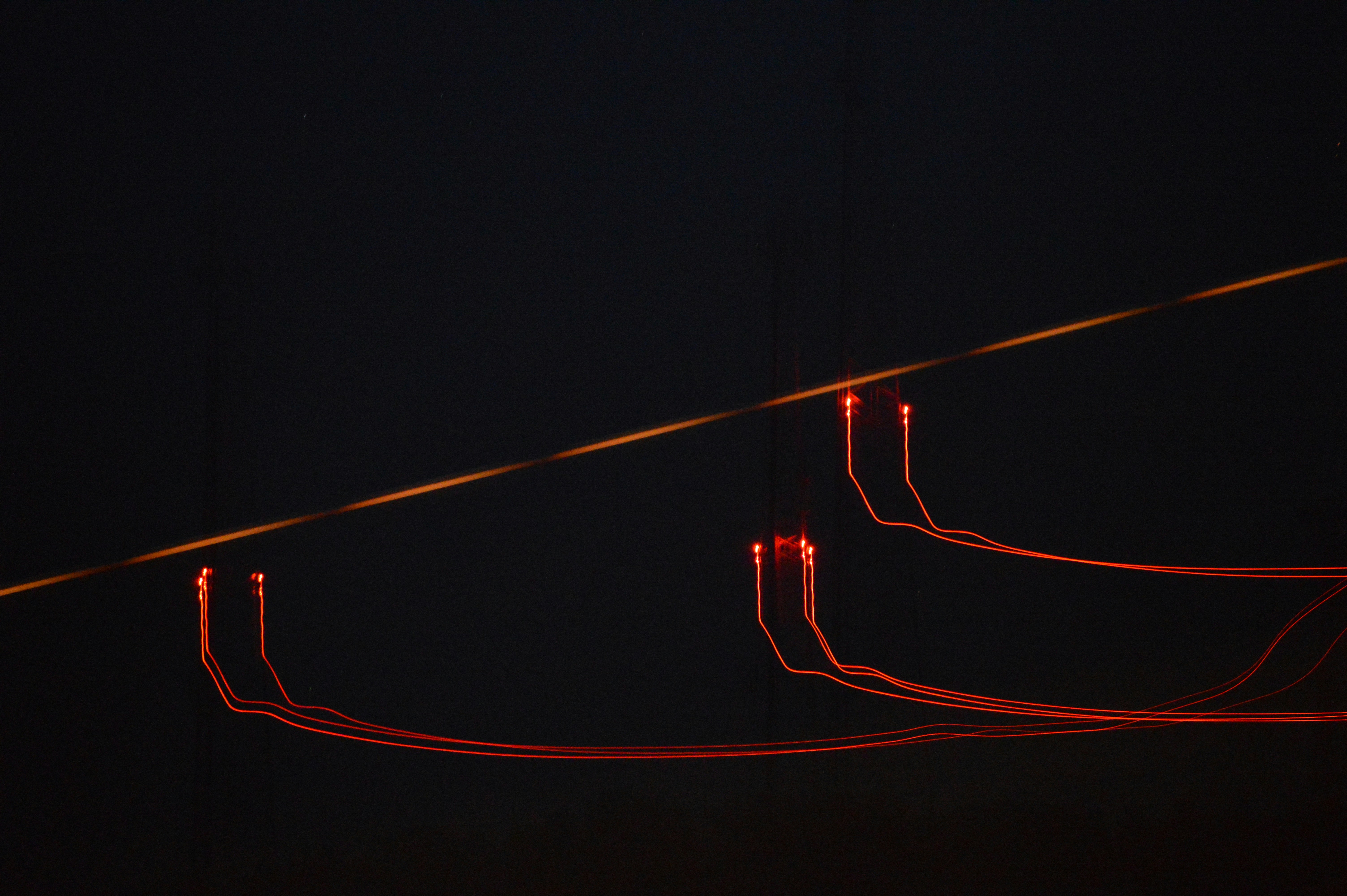 red light on black background