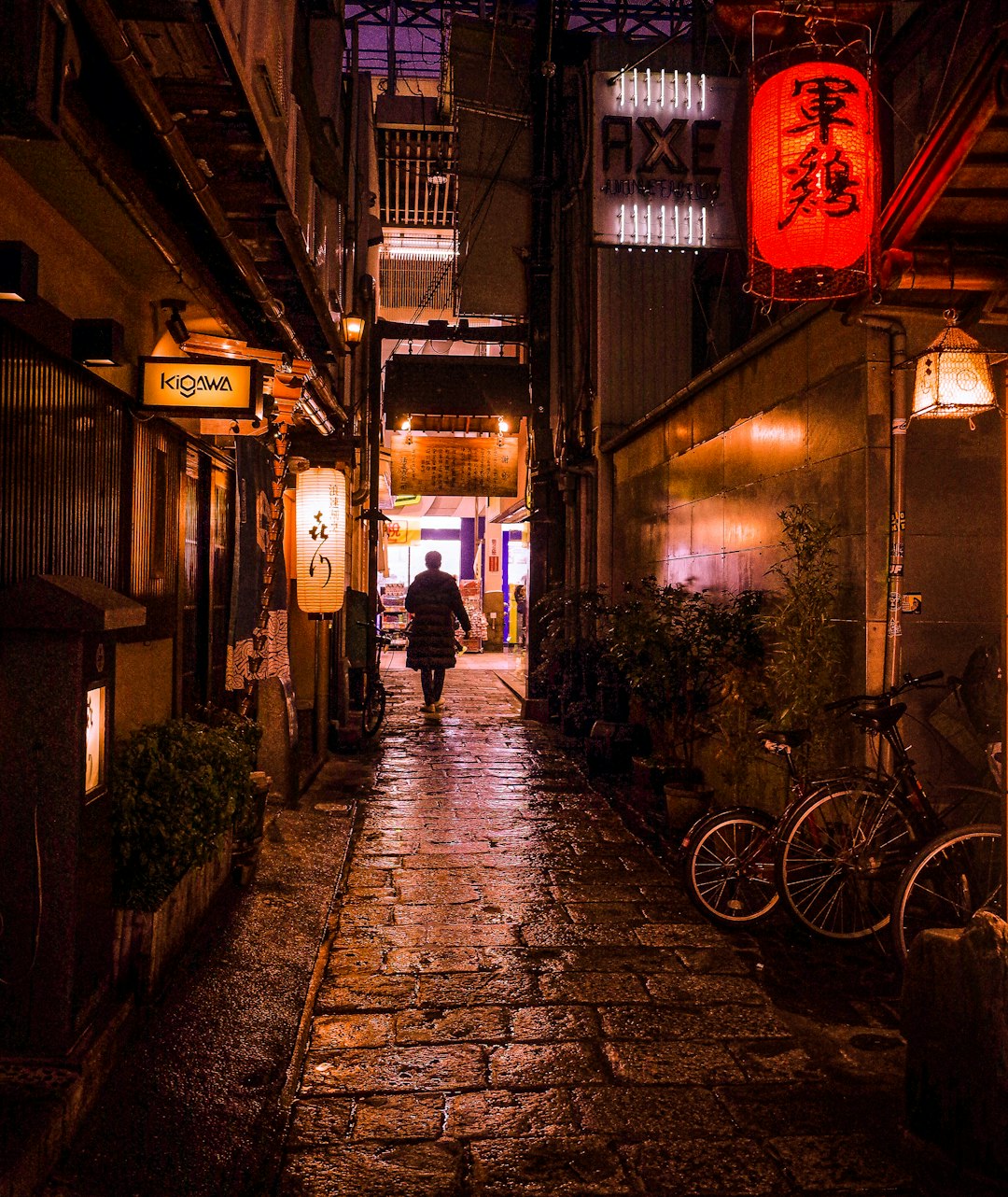 people walking on sidewalk during night time