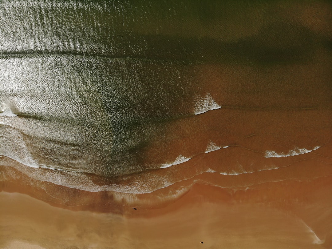 aerial view of ocean waves