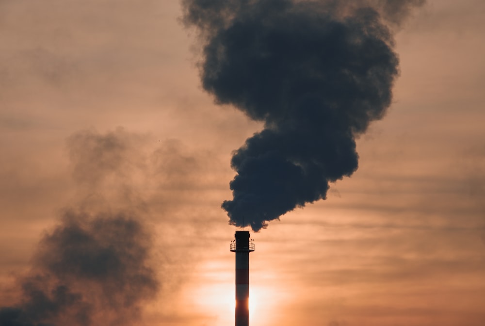 black smoke coming out from factory