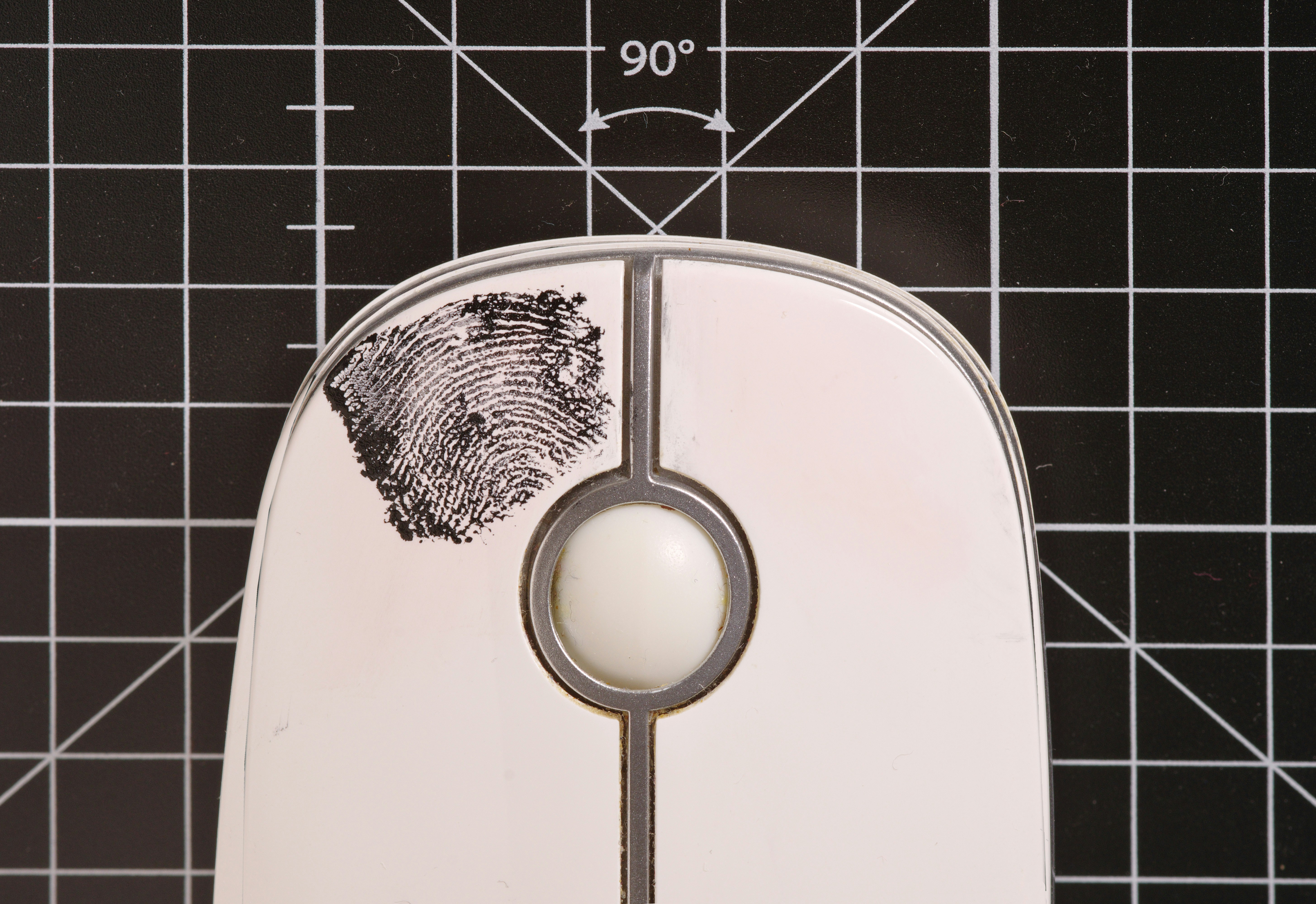 fingerprint on a computer mouse