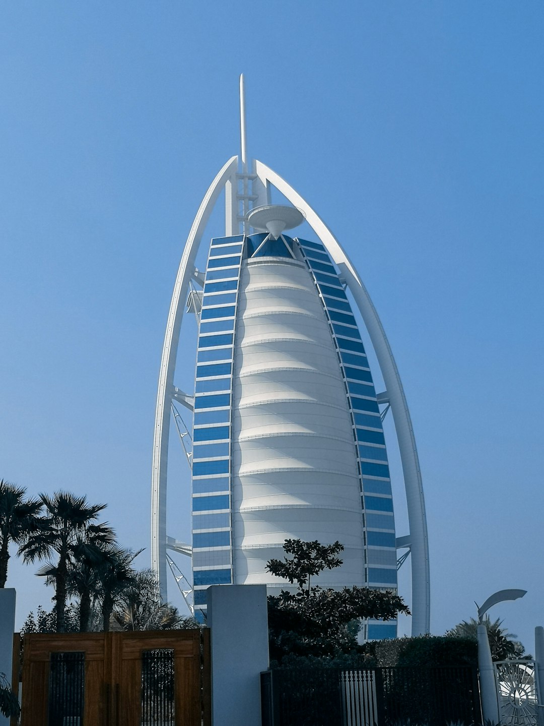 white and blue concrete building