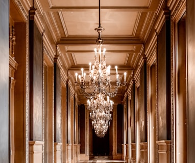 white and brown hallway with white ceiling