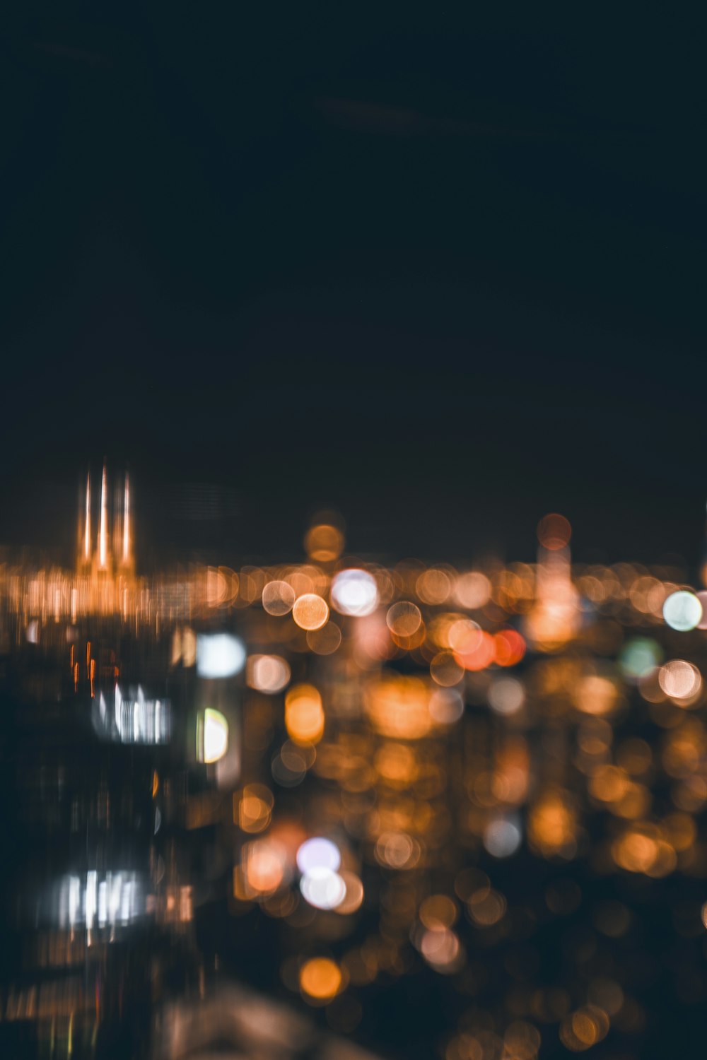 city lights during night time