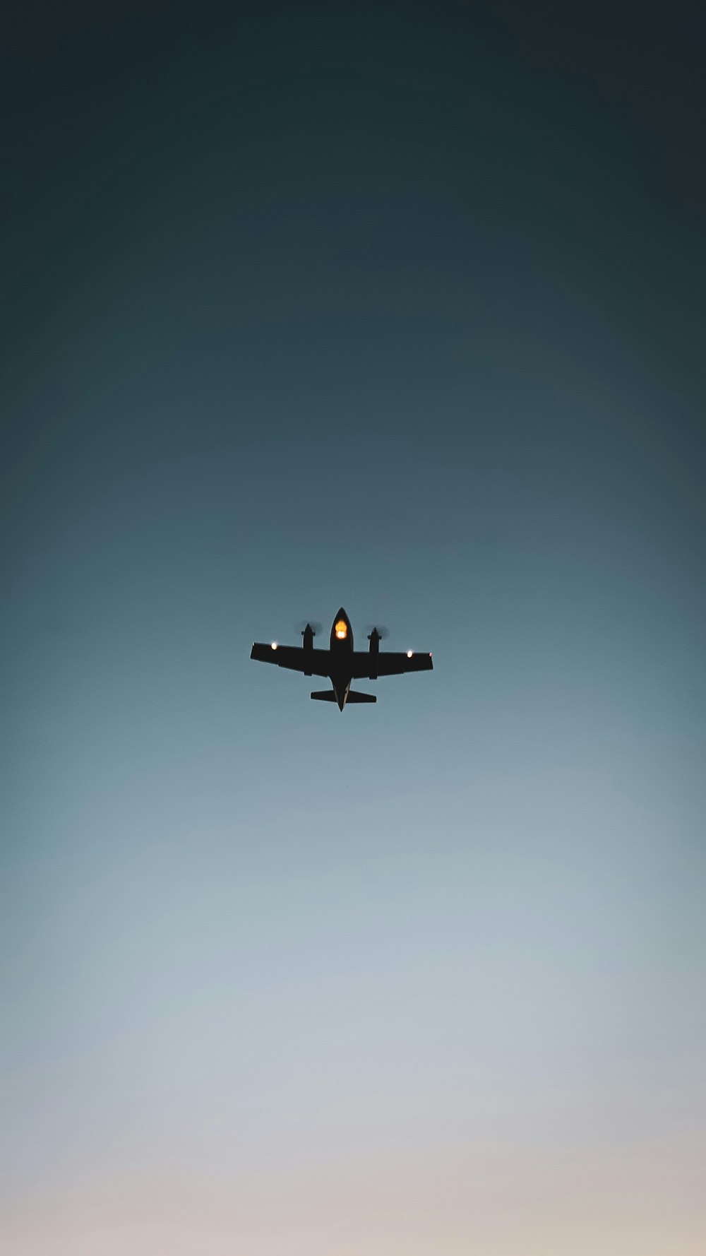 black and white airplane in mid air