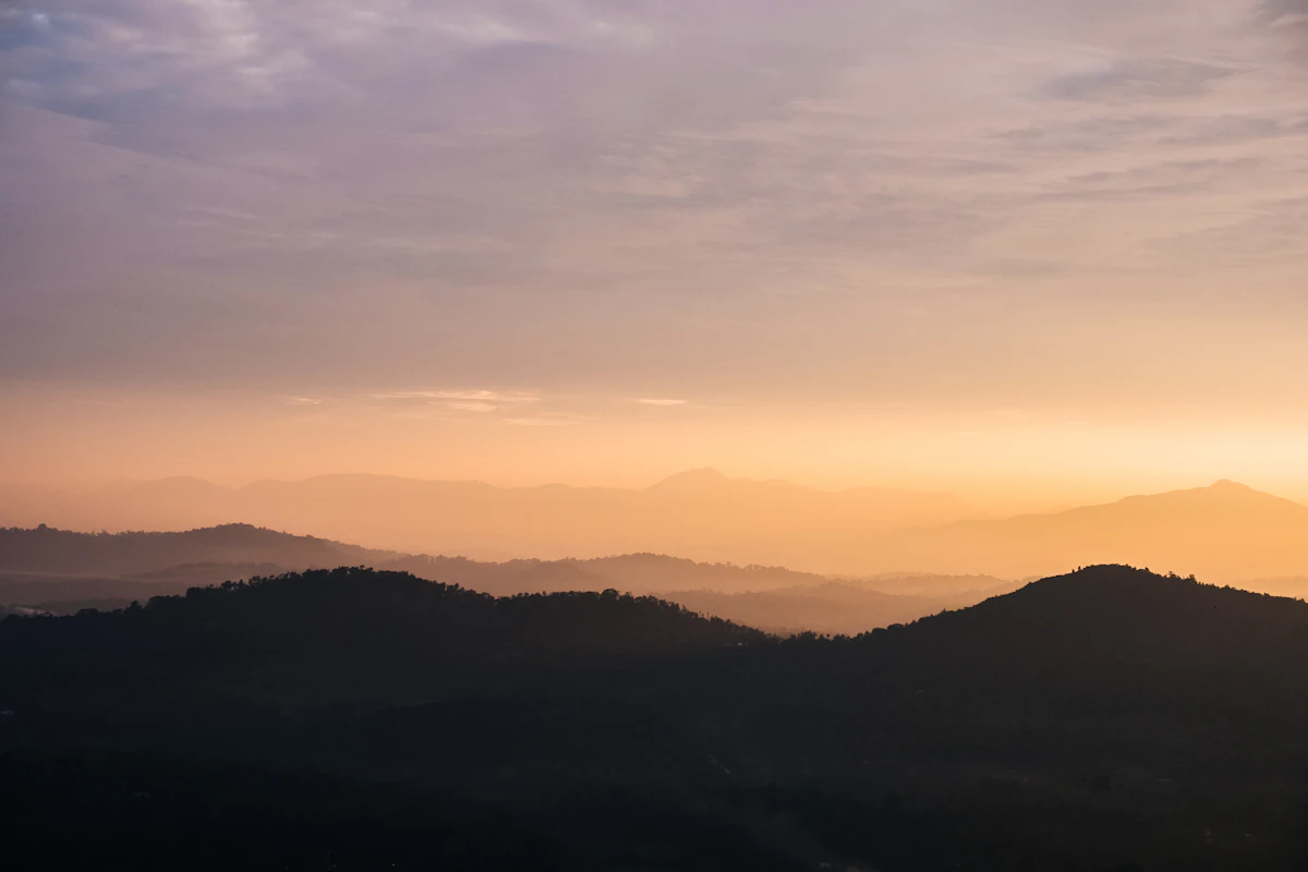 Misty mountain hills and coffee estate valleys in Coorg, Karnataka