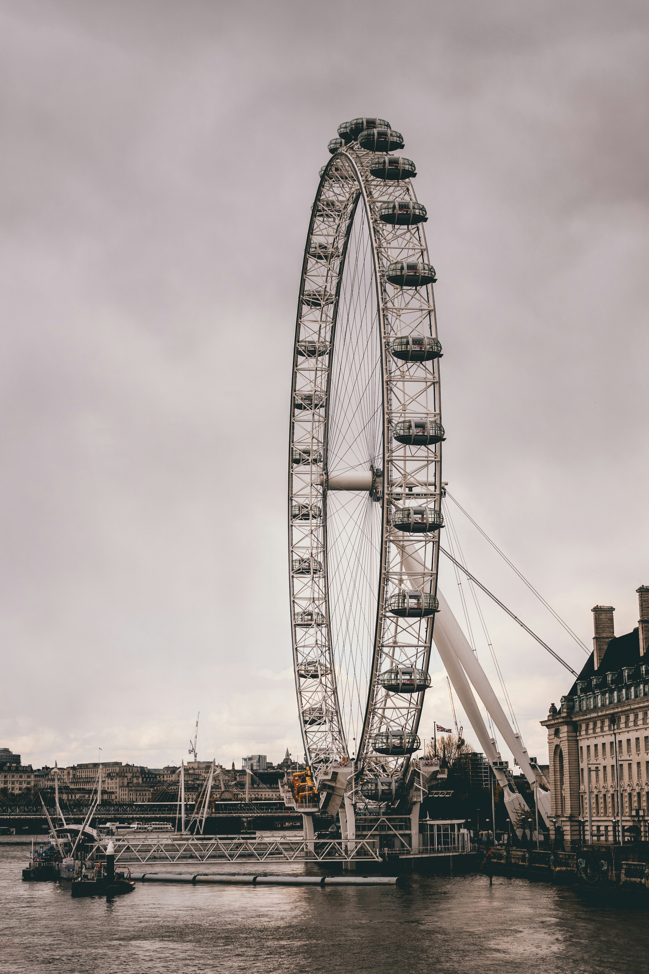 white ferris wheel under cloudy sky during daytime