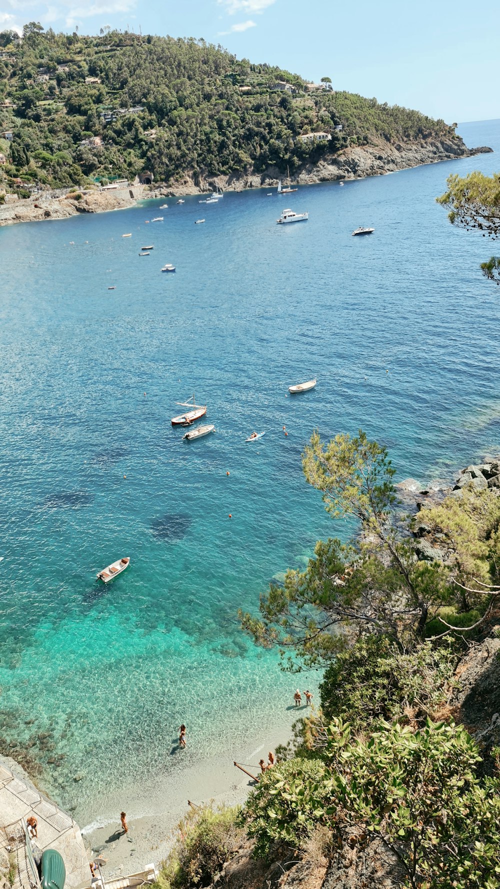 aerial view of boats on sea during daytime