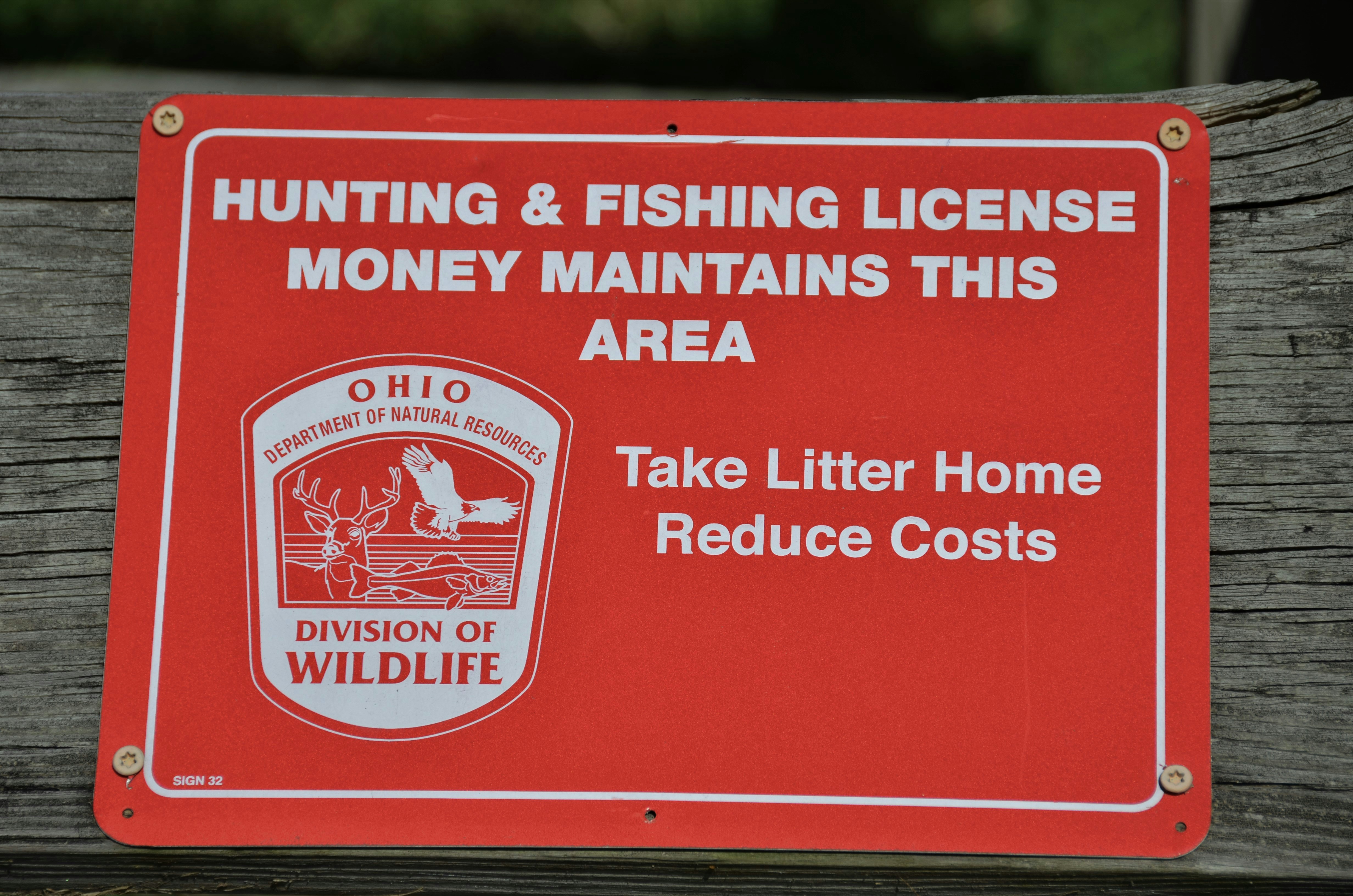 ODNR fishing sign