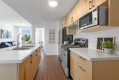 white and black gas range oven