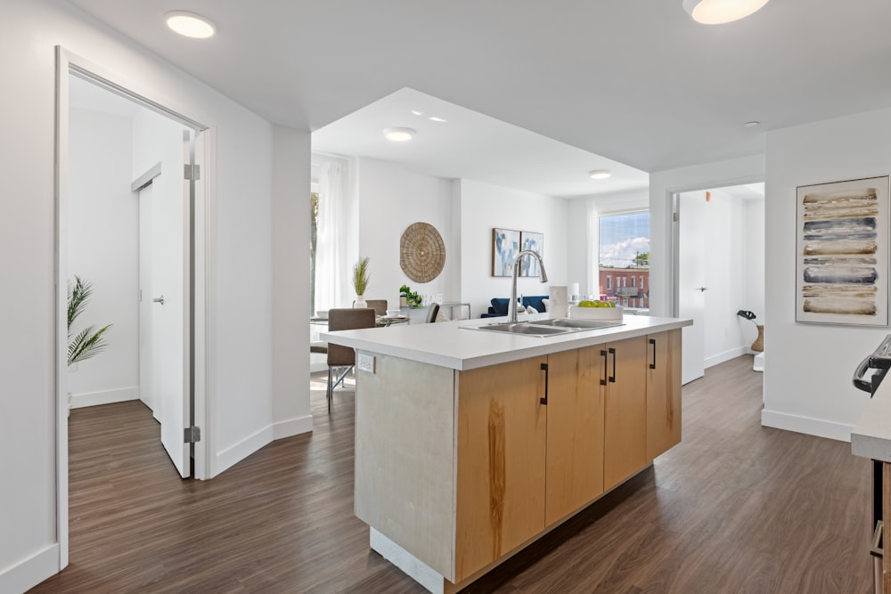 white and brown wooden kitchen cabinet