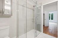 clear glass door with white frame