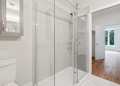 clear glass door with white frame