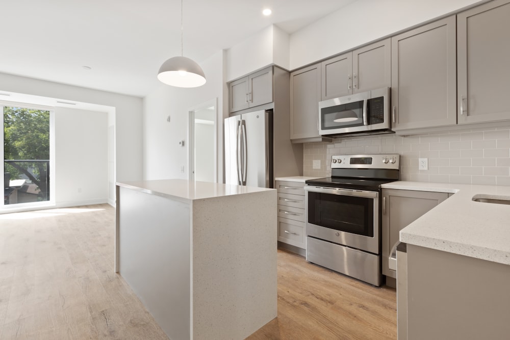 white and black kitchen cabinet